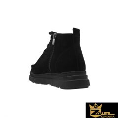 Zaim Kundura Kadın Siyah Hakiki Süet Bot 505320061-1