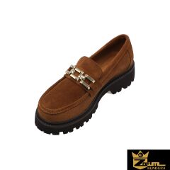 Zaim Kundura Kadın Taba Hakiki Deri Ayakkabı 505320568-1