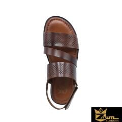 Zaim Kundura Erkek Kahverengi Hakiki Deri Sandalet 343501008-1