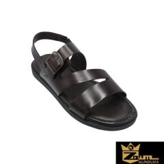 Zaim Kundura Erkek Kahverengi Hakiki Deri Sandalet 343501025-1
