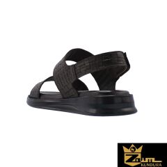 Zaim Kundura Erkek Kahverengi Hakiki Deri Sandalet 343501126-1