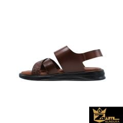 Zaim Kundura Erkek Kahverengi Hakiki Deri Sandalet 343501152-1