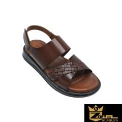 Zaim Kundura Erkek Kahverengi Hakiki Deri Sandalet 343501152-1