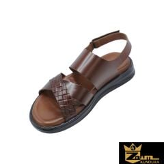 Zaim Kundura Erkek Kahverengi Hakiki Deri Sandalet 343501152-1