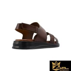 Zaim Kundura Erkek Kahverengi Hakiki Deri Sandalet 343501152-1