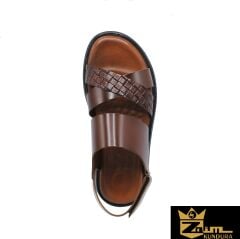 Zaim Kundura Erkek Kahverengi Hakiki Deri Sandalet 343501152-1