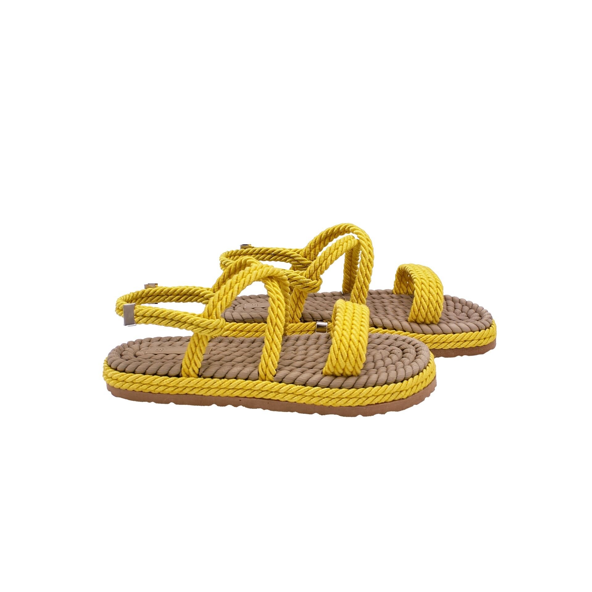 Zaim Kundura Kadın Sarı Hasır Sandalet 505352024-1