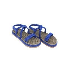 Zaim Kundura Kadın Saks Hasır Sandalet 505352024-1