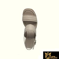 Zaim Kundura Kadın Gri Hakiki Deri Sandalet 505320405-1