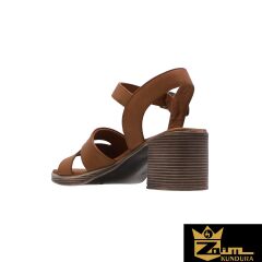 Zaim Kundura Kadın Kamel Hakiki Deri Sandalet 505321402-1
