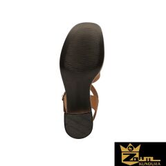 Zaim Kundura Kadın Kamel Hakiki Deri Sandalet 505321402-1
