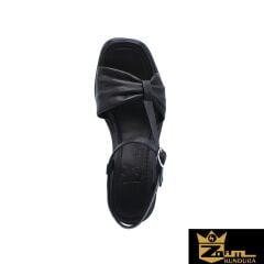 Zaim Kundura Kadın Siyah Hakiki Deri Sandalet 505320409-1